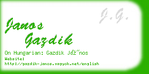 janos gazdik business card